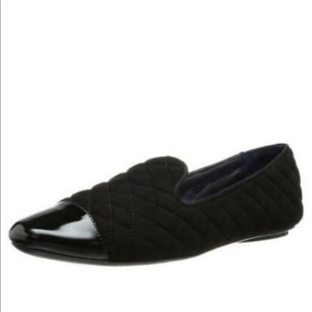 VANELI Black Suede Quilted Flat